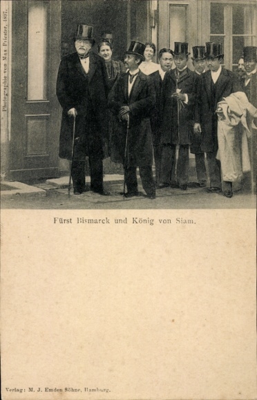 Postcard Prince Bismarck and King of Siam