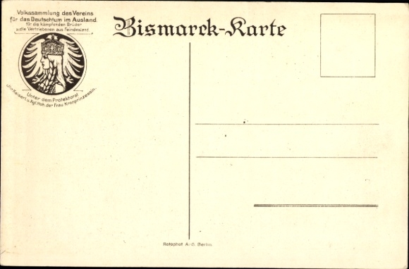 Passepartout Postcard Prince Otto von Bismarck, Duke of Lauenburg, Federal Chancellor, 80th Birthday