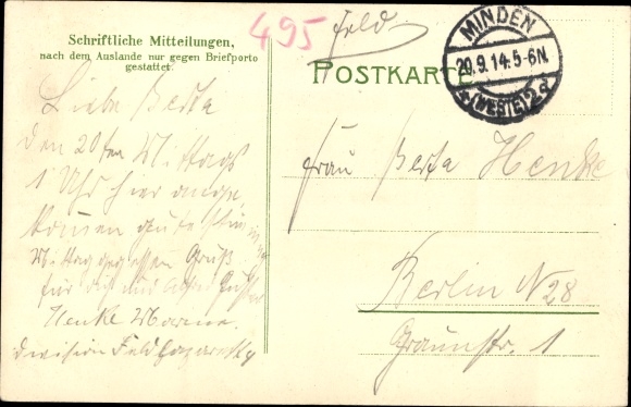 Chromo-Litho Minden in Westphalia, Marienwall Kaserne, Fort A Hannov Pioneer Bat No. 10, Hauptwache