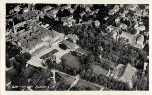 Postcard Bad Pyrmont in Lower Saxony, aerial photograph