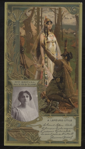 Merchant picture advertising card Lefevre-Utile Lu Art Nouveau, Lucienne Bréval