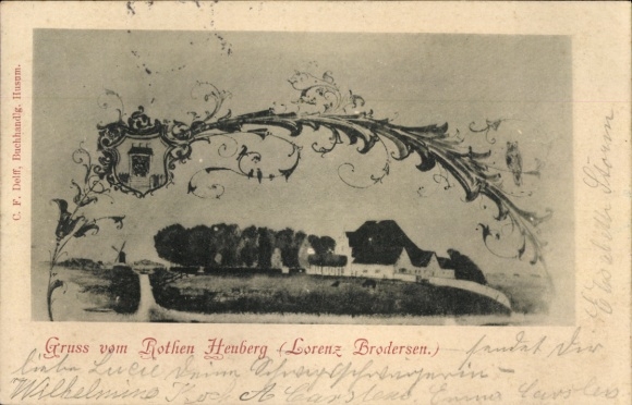 Ak grapwoord in Noord-Friesland, Rother Heuberg, Lorenz Brodersen, wapen