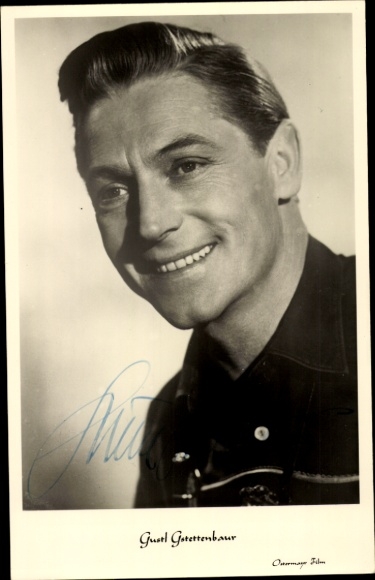 Postcard actor Gustl Gstettenbaur, Stark-Gstettenbaur, portrait, autograph