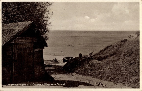 Postcard Warnkenhagen Kalkhorst in Mecklenburg, way to the beach