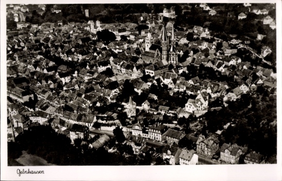 Postcard Gelnhausen in Hesse, aerial photograph