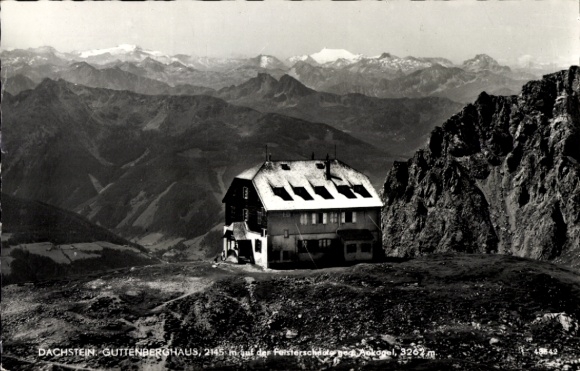 Postcard Ramsau am Dachstein Styria, mountain landscape, Guttenberghaus