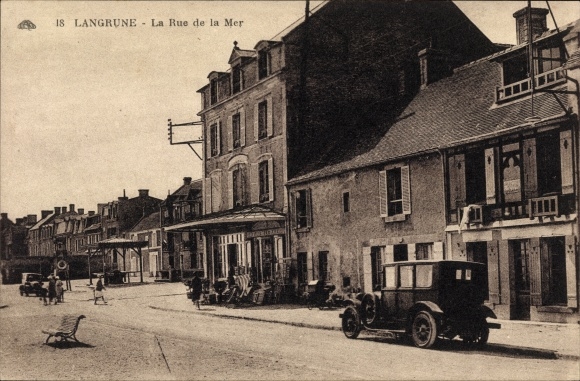 Ak Langrune Calvados, Rue de la Mer, Auto