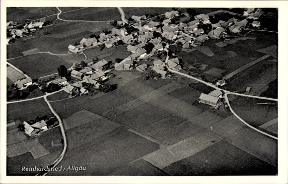 Postcard Reinhardsried Unterthingau in the Allgäu, aerial photo