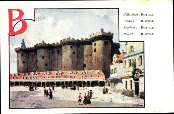 Letters Artist Postcard Titz, Louis, B, Bastille, Fortress