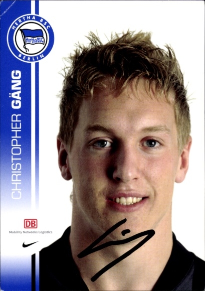 Autogrammkarte Fußballer Christopher Gäng, Hertha BSC, Autogramm