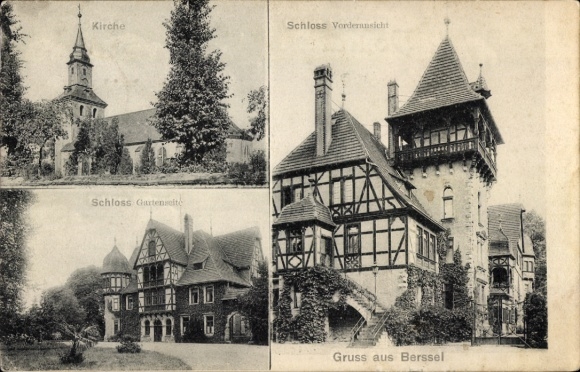 PC Berssel Osterwieck in the Harz district, castle, front, garden view, church