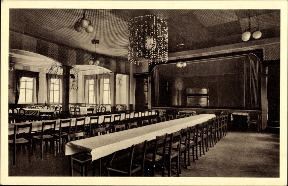 Postcard Kühnhaide Marienberg in the Ore Mountains, Gasthof Grüner Garten, interior view