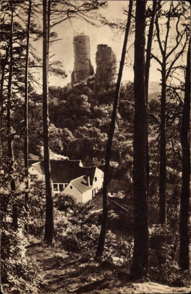 Postcard Kirkel in Saarland, castle ruins