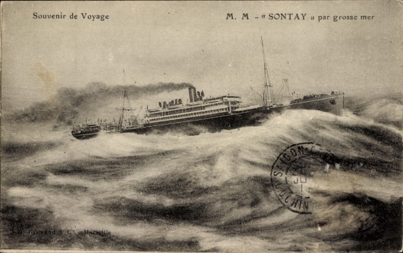 CPA Messageries Maritimes, Paquebot Sontay, grotendeels door zeevarenden