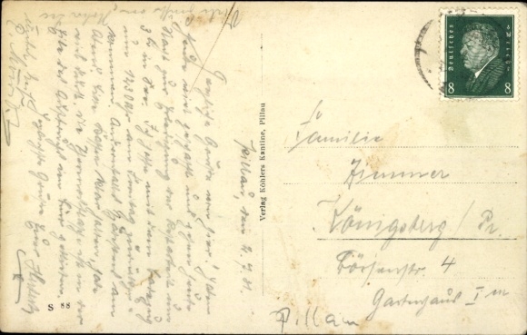 Postcard Baltijsk Pillau East Prussia, Skagerak Barracks