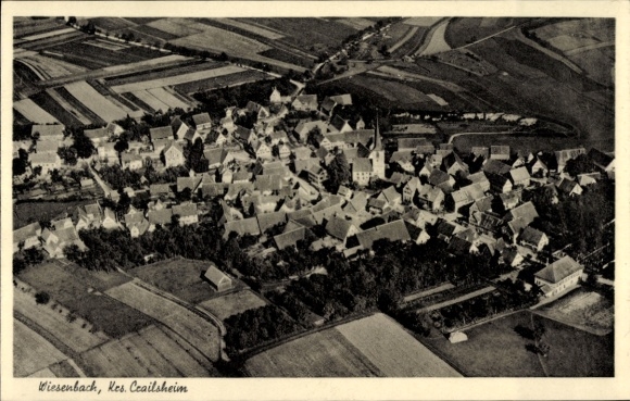 Postcard Wiesenbach Blaufelden in Württemberg, aerial photograph