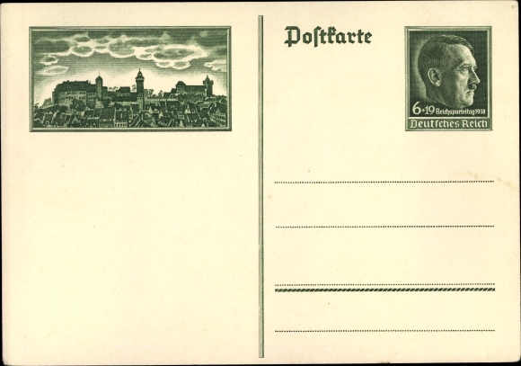 Ganzsachen Ak Nürnberg, Stadt der Reichsparteitage, Stadtansicht