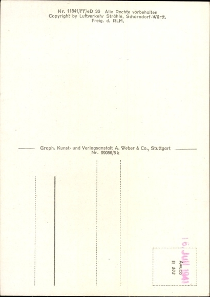 Postcard Kirchardt in Baden, aerial photograph