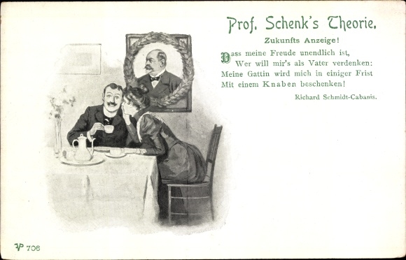 Artist Postcard Prof. Schenk&#39;s theory, future display, Richard Schmidt-Cabanis