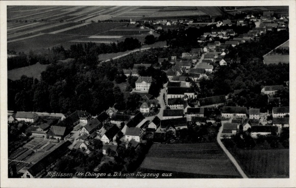 Postcard Risstissen Rißtissen Ehingen on the Danube Upper Swabia, aerial photograph of the district of Ehingen a. D., L