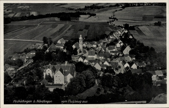 Postcard Hochaltingen Fremdingen in Swabia, aerial photograph