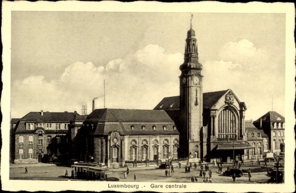 Postcard Luxembourg Luxembourg, Gare centrale