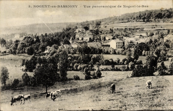 KP Nogent en B przypisania Haute Marne, widok na panoramę Nogent-le-Bas