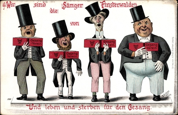 Artist Postcard Richter, B., Finsterwalde in Lower Lusatia, We are the singers of Finsterwalde