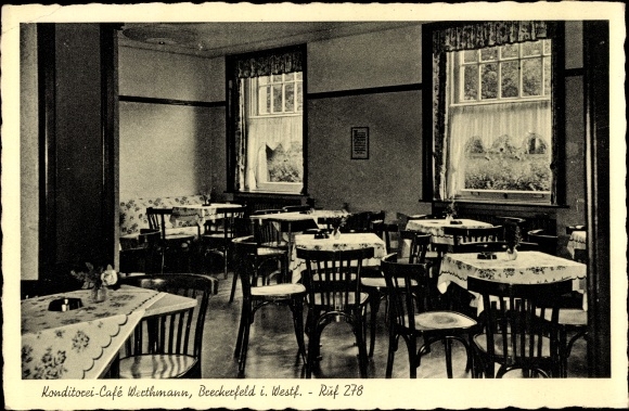 Postcard Breckerfeld in Westphalia, Cafe Werthmann