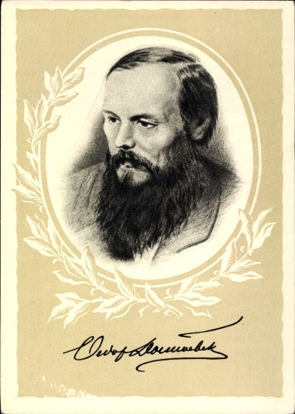 Kunstenaar Ak Schrijver Fjodor Michajlovitsj Dostojevski, Portret