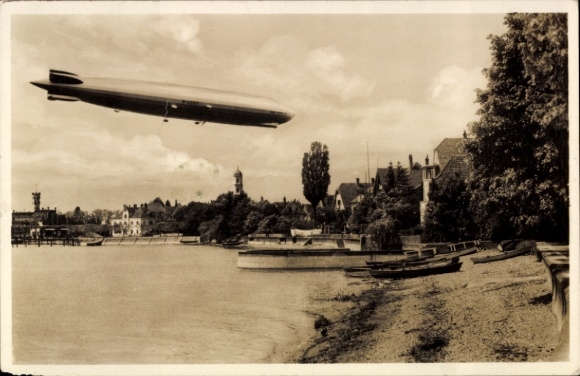 Ak Langenargen am Bodensee, Zeppelin