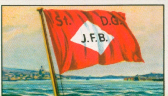Verzamelfoto rederijvlaggen van de World Merchant Fleet No. 115, Stettiner Dampfschiffsgesellschaft