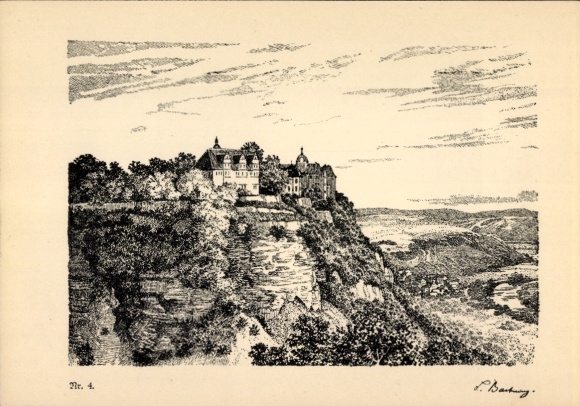 Artist Postcard Dornburg an der Saale Thuringia, Goethe biography, poem, No. 4