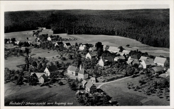 KP Hochdorf Nagold w Schwarzwaldzie, widok lotniczy Hochdorf, Schwarzwald, perspektywa samolotu