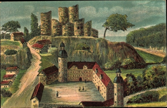 Artist PC Bad Lobenstein in Thuringia, castle ruins, palace