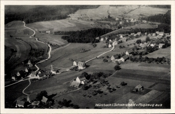 Postcard Würzbach Oberreichenbach in the Black Forest, aerial photograph