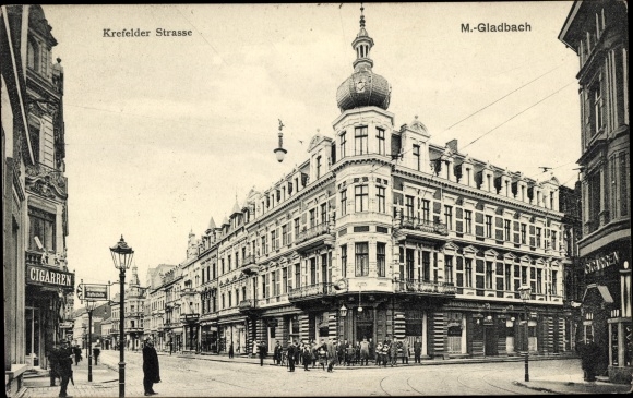 Postcard Mönchengladbach on the Lower Rhine, Krefelder Strasse