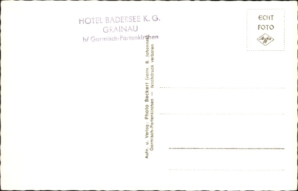 Postcard Grainau in Upper Bavaria, Hotel Badersee, Halle