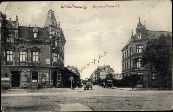 Ansichtkaart Hamburg Wilhelmsburg, Vogelhüttendeich, apotheek