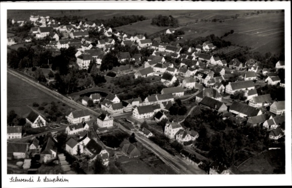 Postcard Schwendi in Upper Swabia, aerial photograph