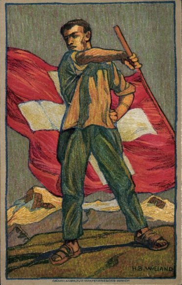 Ganzsachen Künstler Ak Wieland, H. B., Schweizer Bundesfeier 1912
