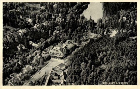 Postcard Bad Sachsa in the Harz, aerial photograph