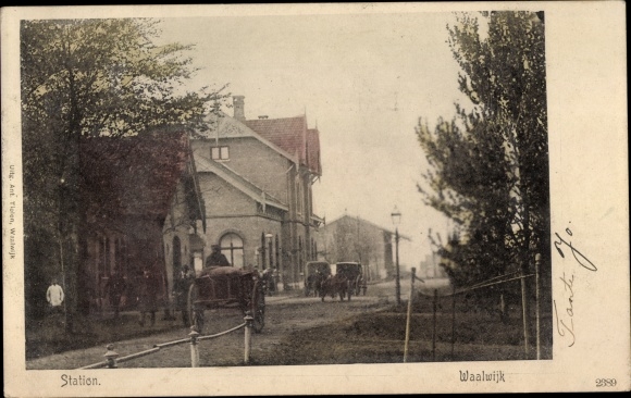 Postcard Waalwijk North Brabant Netherlands, train station
