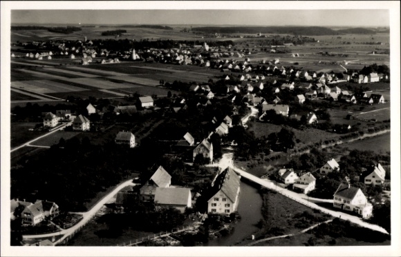 Postcard Ay Senden Bavaria, aerial photograph