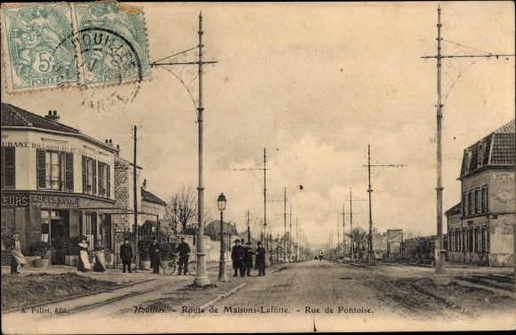 Ak Houilles Yvelines, Route de Maisons Laffitte, Rue de Pontoise