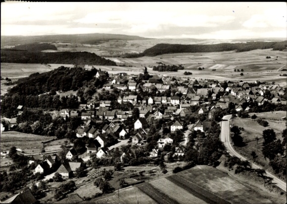 Postcard Helmighausen Diemelstadt Hesse, aerial view