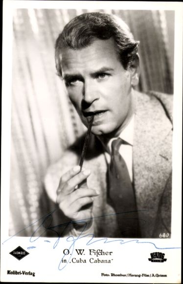 Ak Schauspieler O. W. Fischer in Cuba Cabana, Portrait, Autogramm