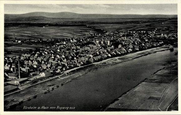 Flörsheim am Main, aerial photograph, river landscape, architecture