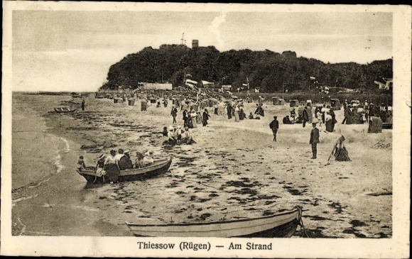 Postcard Thiessow on Rügen, beach
