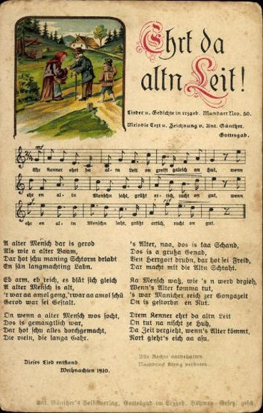 31 individual song cards, Anton Günther